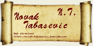 Novak Tabašević vizit kartica